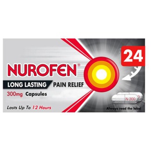 Nurofen Long Lasting Pain Relief 300mg Capsules Pack of 24 product image
