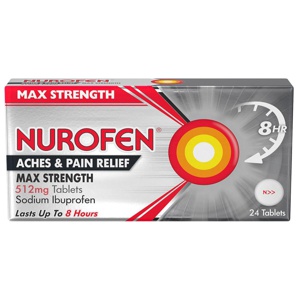 Nurofen Max Strength Joint & Back Pain 512mg Tablets Pack of 24 product image