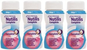 Nutilis Complete stage 1 komplett kosttillägg, jordgubb 4 x 125 milliliter produkt bild