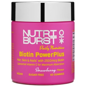 Nutriburst Biotin Powerplus 2500mcg Hair, Skin & Nails – 60 Strawberry Gummies product image