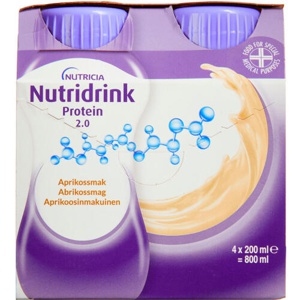 Nutridrink 2.0 Kcal Abrikos 4 x 200 ml produktbillede