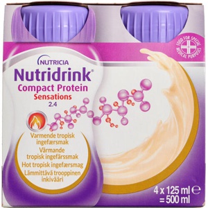 Nutridrink Compact Protein Sensations Hot Tropisk Ingefær 4 x 125 ml produktbillede