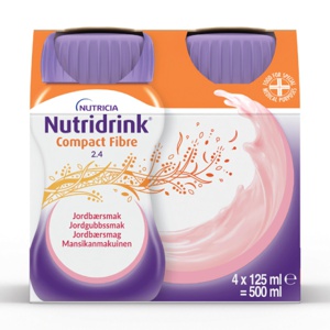 Nutridrink Compact Fibre næringsdrikk jordbær 4x125 ml produktbilde