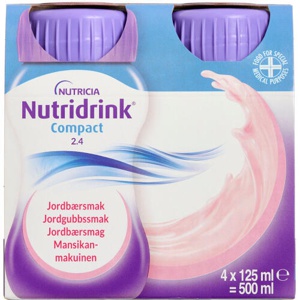 Nutridrink Compact Jordbær 4 x 125 ml produktbillede