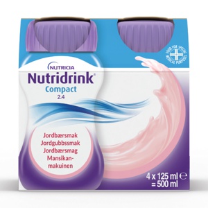 Nutridrink Compact næringsdrikk jordbær 4x125 ml produktbilde