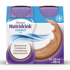 Nutridrink Compact næringsdrikk sjokolade 4x125 ml produktbilde