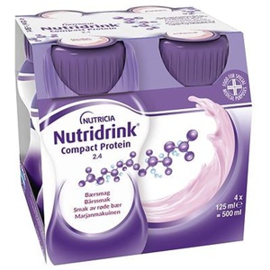 Nutridrink Compact Protein Rödabärssmak 4 x 125 ml produkt bild