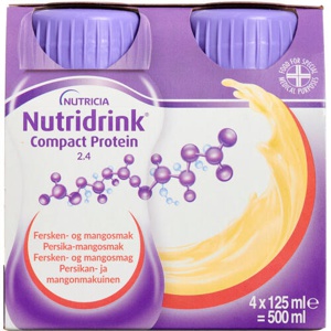 Nutridrink Compact Protein Fersken-Mango 4 x 125 ml produktbillede