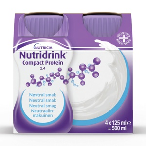 Nutridrink Compact Protein Næringsdrikk, Nøytral smak, 4x125 ml produktbilde