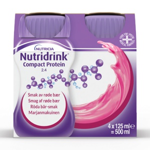 Nutridrink Compact Protein næringsdrikk røde bær 4x125 ml produktbilde