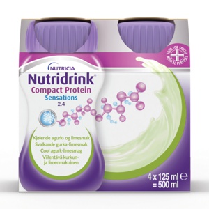 Nutridrink Compact Protein Sensations Næringsdrikk, Kjølende agurk og lime, 4x125 ml produktbilde