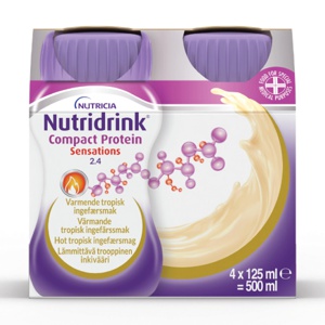 Nutridrink Compact Protein Sensations Næringsdrikk, Varmende tropisk ingefær, 4x125 ml produktbilde