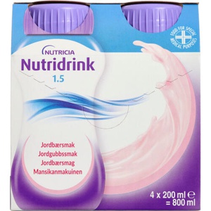 Nutridrink Jordbær 4 x 200 ml produktbillede