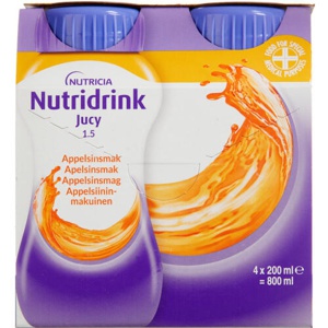 Nutridrink Jucy Appelsin 4 x 200 ml produktbillede