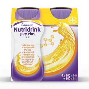 Nutridrink Jucy Plus næringsdrikk mango-ananas 4x200 ml produktbilde