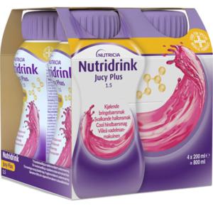 Nutridrink Jucy Plus Svalkande Hallon 4x200 ml produkt bild