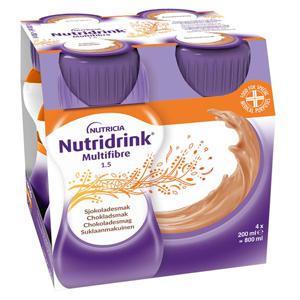 Nutridrink MultiFibre Chokladsmak 4 x 200 ml produkt bild