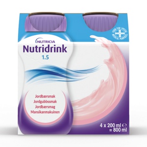 Nutridrink næringsdrikk jordbær 4x200 ml produktbilde