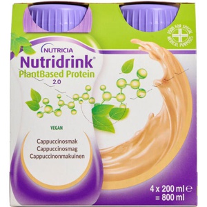 Nutridrink Plantebaseret Protein 2.0 Cappuccino 4 x 200 ml produktbillede