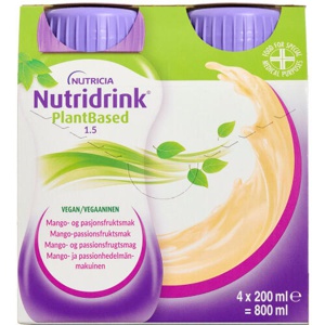 Nutridrink PlantBased Mango/Passionfrugtsmag 4 x 200 ml produktbillede