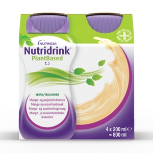 Nutridrink PlantBased næringsdrikk mango/pasjonsfrukt 4x200 ml produktbilde