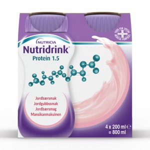 Nutridrink Protein 1.5 Næringsdrikk, Jordbær, 4x200 ml produktbilde