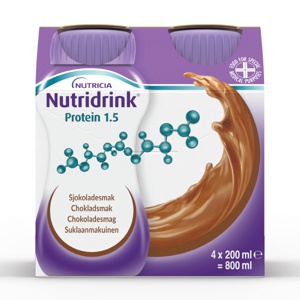 Nutridrink Protein 1.5 næringsdrikk sjokolade 4x200 ml produktbilde