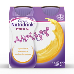 Nutridrink Protein 2.0 Næringsdrikk, Aprikos, 4x200 ml produktbilde