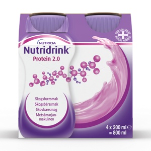Nutridrink Protein 2.0 Næringsdrikk, Skogsbær, 4x200 ml produktbilde