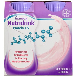 Nutridrink Protein Jordbær 4 x 200 ml produktbillede