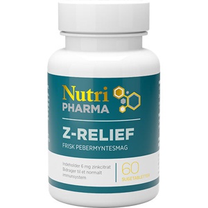 NutriPharma Z-relief Zink Sugetabletter   60 tabletter produktbillede