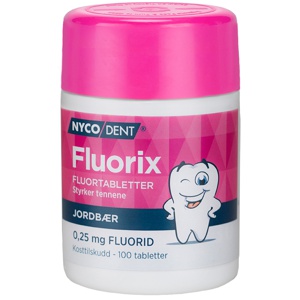 Nycodent fluorix 0,25mg m/jordbær produktbilde