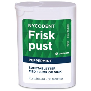 Nycodent Frisk Pust Peppermint sugetabletter produktbilde
