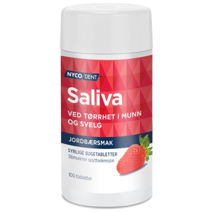 Nycodent Saliva sugetabletter jordbær 100 stk produktbilde