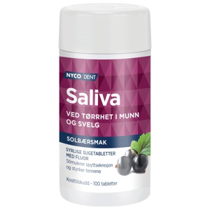Nycodent Saliva sugetabletter solbær 100 stk produktbilde