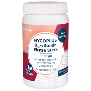 Nycoplus B12-Vitamin Ekstra Sterk 1000 µg tyggetabletter 90 stk produktbilde