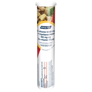 Nycoplus C-vitamin 1000 mg ingefær + D3 20 stk produktbilde