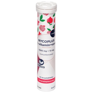 Nycoplus C-vitamin 1000 mg + sink 13 mg brusetabletter 20 stk produktbilde