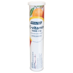 Nycoplus C-vitamin 1000mg brusetabletter appelsin 20 stk produktbilde