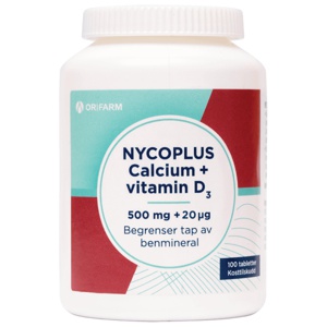 Nycoplus Calcium m/ D3-vitamin 20 mcg Tabletter 100 stk produktbilde