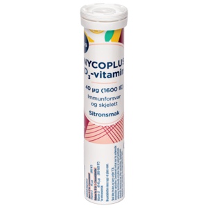 Nycoplus D3-vitamin 40 µg brusetabletter sitronsmak 20 stk produktbilde