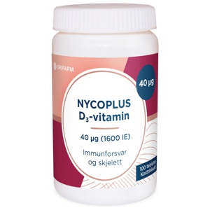 Nycoplus D3-vitamin 40 mcg tabletter 100 stk produktbilde