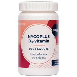 Nycoplus D3-vitamin 80 mcg tabletter 100 stk produktbilde