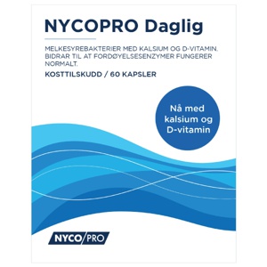 Nycopro Daglig melkesyrebakterier kalsium + vitamin D kapsler 60 stk produktbilde