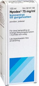 Nyodex, koncentrat till gurgelvatten 75 mg/ml 120 ml produkt bild