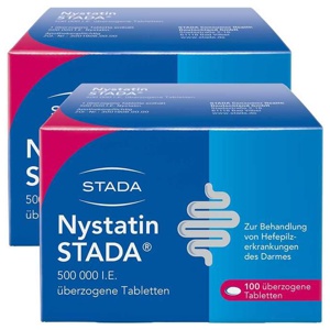 Nystatin Stada 500.000 I.E. Tabletten, 2x100 St Überzogene Tabletten Produktbild