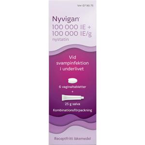 Nyvigan Salva + vaginaltablett 100 000 IE/g + 100 000 IE Nystatin 1 styck produkt bild
