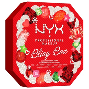 NYX Professional Makeup Bling Box, 24 Day Holiday Advent Calendar, 24 överraskningar i FULL STORLEK, limited edition, 24 produkter 1 pcs produktbillede