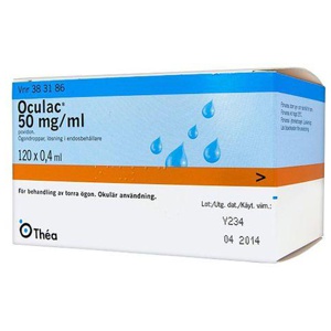 Oculac, ögondroppar, lösning i endosbehållare 50 mg/ml, 120 X 0,4 ml produkt bild