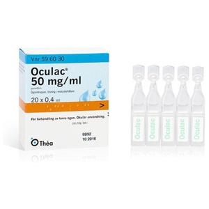 Oculac, ögondroppar, lösning i endosbehållare 50 mg/ml 20 x 0,4 ml produkt bild